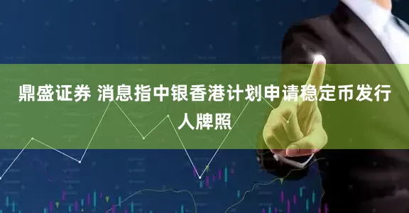 鼎盛证券 消息指中银香港计划申请稳定币发行人牌照